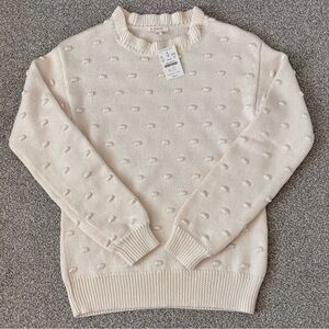J.Crew JCREW Crewcuts Girls Ruffleneck Bobble Sweater